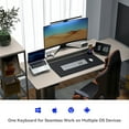 thumbnail image 2 of AUSDOM Full Size Keyboard with Number Pad - 2.4G Wireless Bluetooth, Quiet Slim Multi-Device Rechargeable | Compatible with PC/Mac/Windows - White, 2 of 8