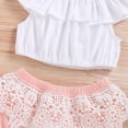 thumbnail image 4 of Jumpingount Ropa de bebé, conjunto de camiseta de manga corta para niña, pantalones cortos para niña, calzoncillos, diadema conjuntos de ropa Blanco 80cm, 4 of 6