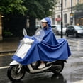 thumbnail image 4 of Motorcycle Rain Gear Dual Hoods Full Coverage Rain Suit for Men Women Motorbike Scooter Pillion Riding Rain Cape Adult Size Commuter Wet Weather Protective Rain Coat, 4 of 5