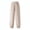 Khaki, variant on Women Casual Pants Cotton Elastic Waist Lightweight Crinkle Fabric Loose Casual Trousers with Elastic Cuffs