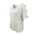 thumbnail image 5 of Casual Loose Fit Button Up Blouse Tunic Short Sleeve Summer Shirt with Pocket for Women - Versatile Everyday Outfit Easy Care and, XXL, Green, 5 of 5