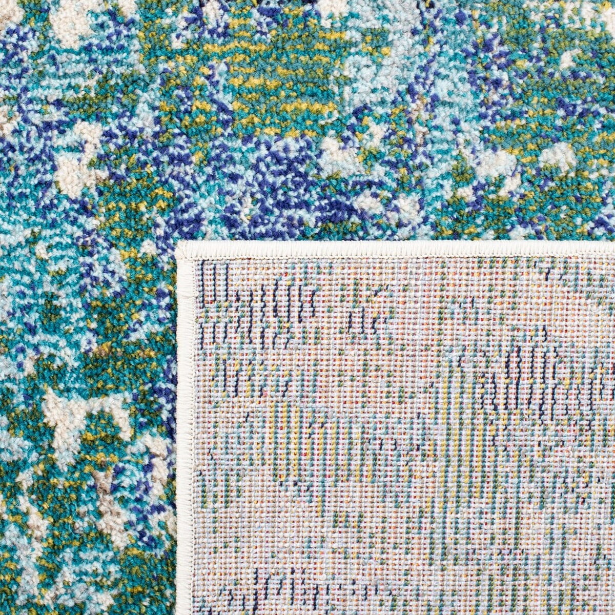 SAFAVIEH Madison Flowers Vintage Abstract Runner Rug, Green/Turquoise, 2'2" x 10'