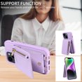thumbnail image 6 of Nalacover RFID Blocking Wallet Case for iPhone 14, Shockproof PU Leather Magnetic Button Zipper Purse Card Slots & Kickstand Crossbody Phone Case with Shoulder & Wrist Strap,Purple, 6 of 12