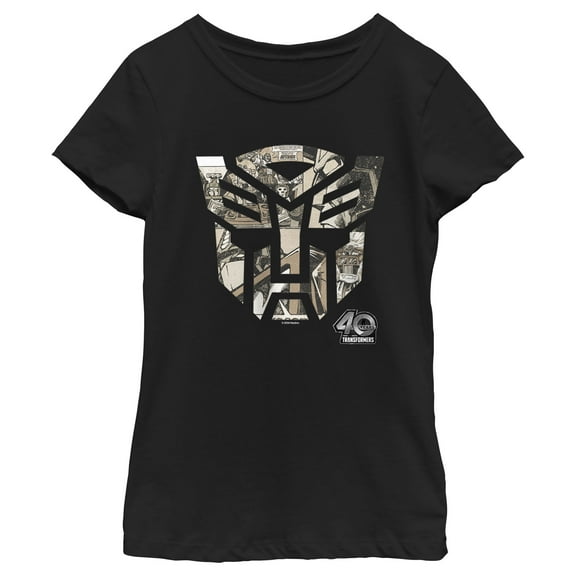 Girl's Transformers Anniversary Comic Logo  Graphic T-Shirt