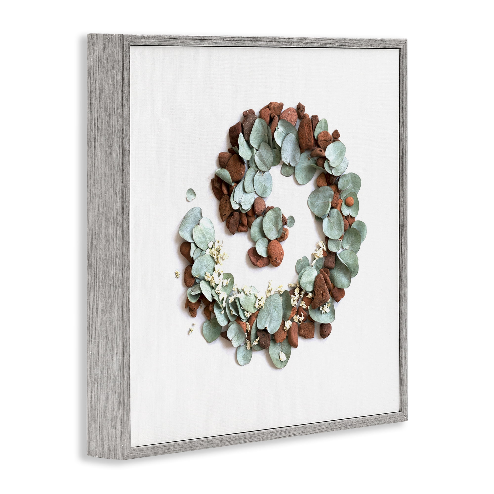 Stupell Industries Eucalyptus & Pebbles Spiral Gray Framed Giclee Art, design by Beth Adoette
