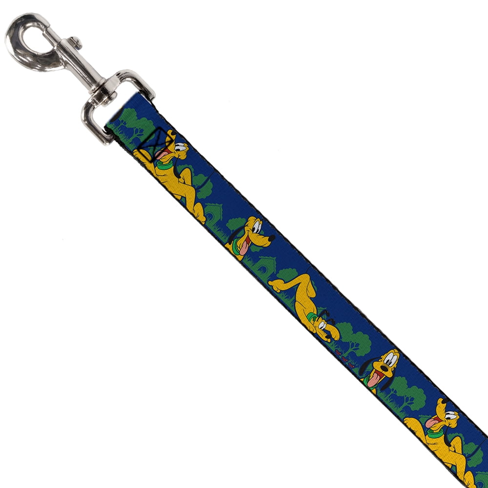 Disney Pet Leash, Dog Leash, Pluto Poses Landscape Blue Green, 4 Feet Long 1.0 Inch Wide