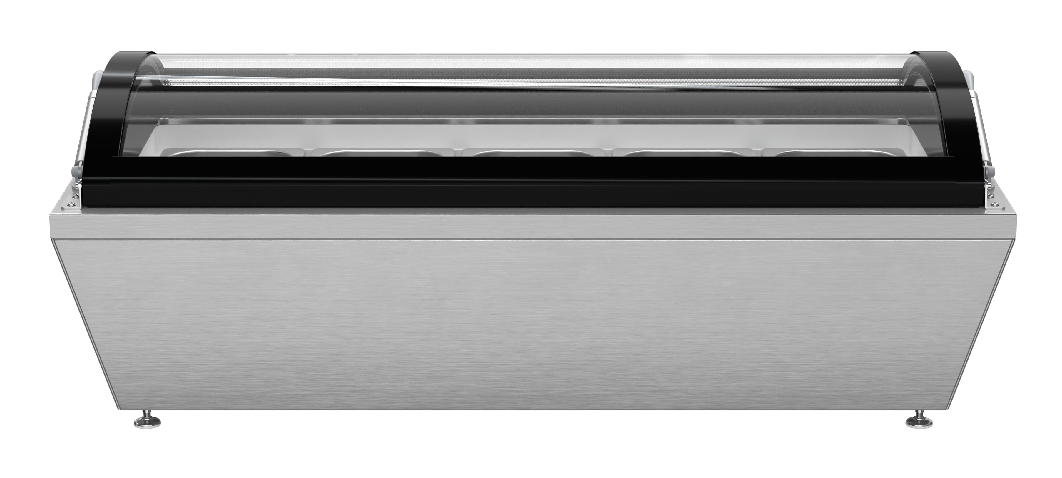 39 in. Countertop Ice Cream Display Freezer with Curved Glass Top and 5 Pans