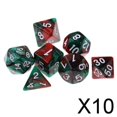 thumbnail image 1 of Paquete de 10x de 7 Dados Poliédricos Baoblaze para Juegos de Mesa Color Verde, 1 of 6