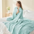 thumbnail image 4 of Muslin Throw Blanket for Adults, Breathable Summer Throw Blanket, All Seasons Cotton Gauze Blanket, Soft Pre-Washed Couch Blanket, Lightweight Muslin Throw Blanket, Gentle Cotton Blanket for Home, 4 of 6