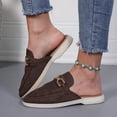 thumbnail image 2 of Dakaela Mules for Women Suede Slip on Flats Shoes Comfortable Closed Toe Backless Dress Slides Loafers 2026 for Business Work Casual Brown 9, 2 of 8