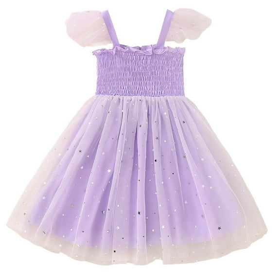 Toddler Girl Wedding Dress Sleeveless Princess Sundress Tulle Tutu Dress 12M-5T