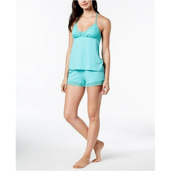 Linea Donatella Whisper Lace T-Back Pajama Set Aqua Mint XL