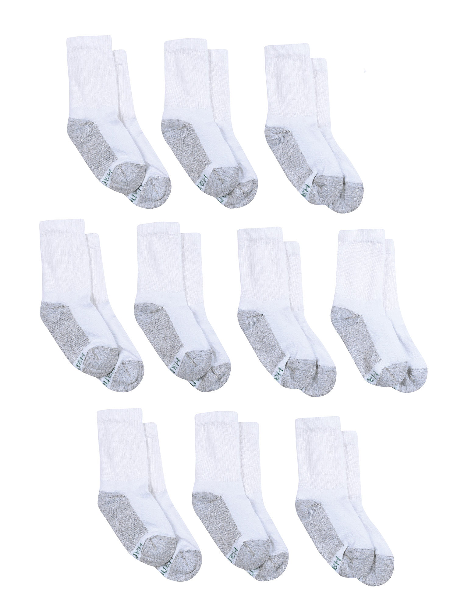 Pack of 6 Pair Hanes Toddler/Boys White Ankle Socks Extra Durable Sz M 9-2.5 