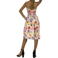thumbnail image 3 of HAPPY BAY Women's Summer Boho Beach Smocked Mini Flowy Dress Tube Top Strapless Dresses for Women L-XL Beige, Floral, 3 of 3