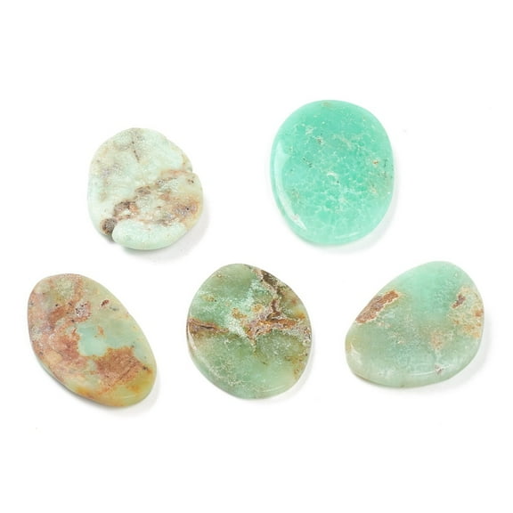 Natural Chrysoprase Oval Palm Stone Reiki Healing Pocket Stone for Anxiety Stress Relief Therapy 36~42x24~29x3.5~6mm