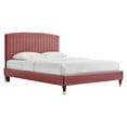 thumbnail image 2 of Modway Alessi Performance Velvet Queen Platform Bed in Dusty Rose, 2 of 5