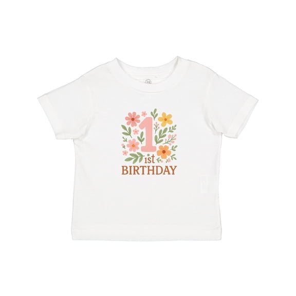 Inktastic 1st Birthday Flowers Girls Baby T-Shirt