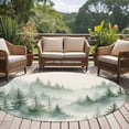thumbnail image 6 of Foggy Forest Green Round Rug 6ft Washable Circle Kitchen Rugs Non Slip Watercolor Trees Vintage Large Area Rug Indoor Floor Carpet for Bedroom Living Room Home Office Dining Room Nursery, 6 of 9
