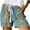 Blue, variant on IROINNID Drawstring Shorts for Women Summer (Not Positioned) Printed Multi Pocket Lace Up Shorts Pants,Blue