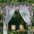 thumbnail image 5 of 3Pcs 7.2Ft/Piece Artificial Flowers Wisteria Garland Artificial Wisteria Vine Hanging Flower Greenery Garland for Home Garden Outdoor Wedding Arch Floral Decor (Purple), 5 of 5