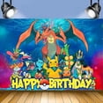 thumbnail image 3 of Pokemon Happy Birthday Anime Cartoon Theme Backdrops Banner Birthday Party Decor Supplies,5.9x3.6ft, 3 of 4