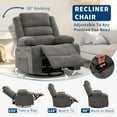 thumbnail image 2 of COZONY Oversized Swivel Rocking Recliner Chair,360° Glider with Cup Holder,Comfy Upholstered Single Sofa for Nursery & Living Room,Linen Fabric Grey, 2 of 13