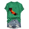 thumbnail image 1 of Camisetas de Manga Corta para las Mujeres de Moda Imprimir Cuello Redondo Camiseta, Mezcla de Poliéster Ligero para Primavera Verano Otoño, 1 of 8
