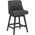 thumbnail image 5 of Dycanpo 26''H Swivel Counter Stools Set of 3 with Back Linen Fabric for Home Kitchen Island, Gray, 5 of 9