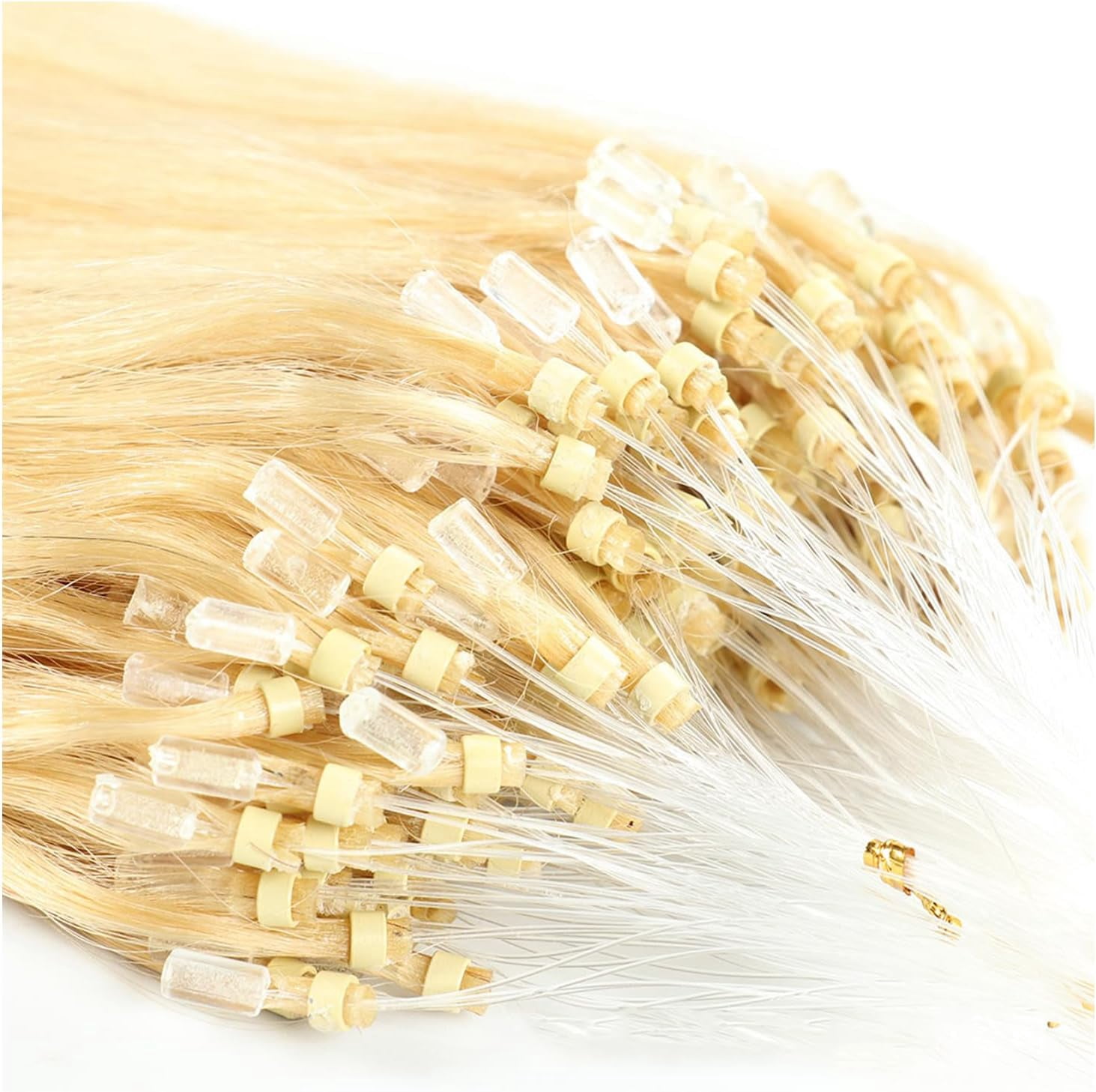 Aorsher Micro Links Hair Extensions Human Hair For Black Women Microlink Hair Extensions Blonde Natural Human Hair Silky Straight 24Inch 100strands 50g