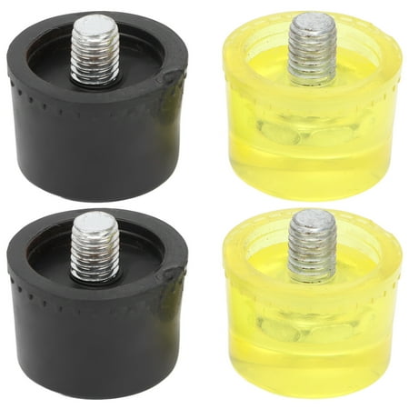 

2 Set Rubber Striking Head Hammer Replacement Tips Set Mallet Accessories Yellow BlackDia 40mm