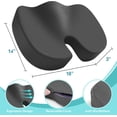 thumbnail image 6 of Office Chair Seat Cushion, Cooling Gel Enhanced Memory Foam Cushion for Long Sitting Back, Sciatica, Coccyx, Tailbone Pain Relief Pillow for Office Chair, Gaming, Car, Wheelchair Grey, Large, 6 of 8