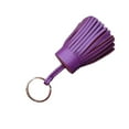 thumbnail image 2 of Keychain Decorative Keyring Leather Pendant Pendant Leather Solid Color Tassel Handmade Handicraft Key Chain Hanging Decoration Holder Purse Wallet Purple, 2 of 6