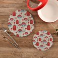 thumbnail image 2 of Pot Holders Trivets Set Pure Cotton Potholders Set, Hot Pads Set of 2, Red Mushroom Hot Pot Trivets One 9.45 Inch and One 7 Inch Home Decor Gifts, 2 of 7