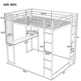 thumbnail image 3 of Tcbosik Full Size Loft Bed Frame with 2 Shelves and 1 Desk, Guardrail and Ladder for Dorm Bedroom Boys Girls, No Box Spring Needed, Silver, 3 of 9