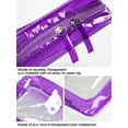 thumbnail image 3 of 3 Packs Clear Toiletry Bag, Portable Zipper PVC Cosmetic Pouch, Women Men Travel Essentials Waterproof Travel Toiletry Pouch, Airport Airline Carrying Standards (Purple XL), 3 of 6