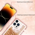 thumbnail image 4 of YUNOVA for iPhone 15 Case Glitter Floating Liquid Shiny Quicksand Case for Women Girls Heavy Duty Shockproof Protective Case Hard PC Bumper Soft TPU Cover for iPhone 15, 4 of 7