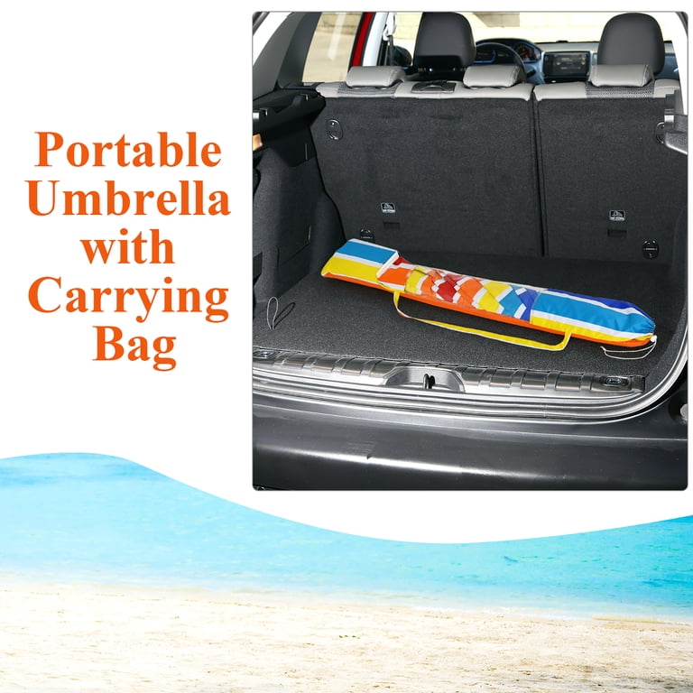 Costway 7.2 Ft Portable Beach Umbrella, Rainbow photo 8
