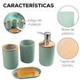 thumbnail image 3 of Accesorios de Baño 4 Piezas | Juego para Baño Moderno de Bambu | Juego de Accesorios de Plastico | Conjunto de 4 piezas para Baño, 3 of 5