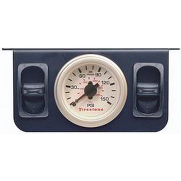 Firestone Manomètre Industriel Pression d'Air 2260 Électrique; 0-150 PSI; Affichage Analogique; Visage Noir/cadre Noir; Illuminé; Manomètre Unique avec Support de Montage et 2 Interrupteurs à Palette