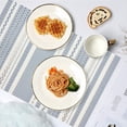 thumbnail image 5 of SMIXLN Placemats Set of 4, Vinyl Woven Place Mats for Kitchen Table Indoor/Outdoor, Washable Placemat Wipeable Dining Table Mats, Silver Stripe, 12x18 Inch, 5 of 7