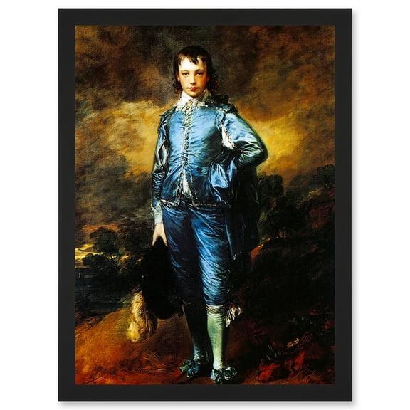 Painting Portrait Study Gainsborough Blue Boy A4 Artwork Framed Wall Art Print