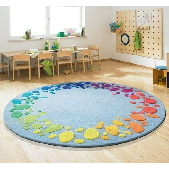 Premium Circular Rug with Big Dotted Design made with 100% Wool Best Suites in your Living Room