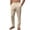 Khaki, variant on GrmtClth Men's Linen Textured Drawstring Pants Straight Leg Casual Trousers Elastic Waist Loose Fit Summer Pants with Pockets Gray 2XL