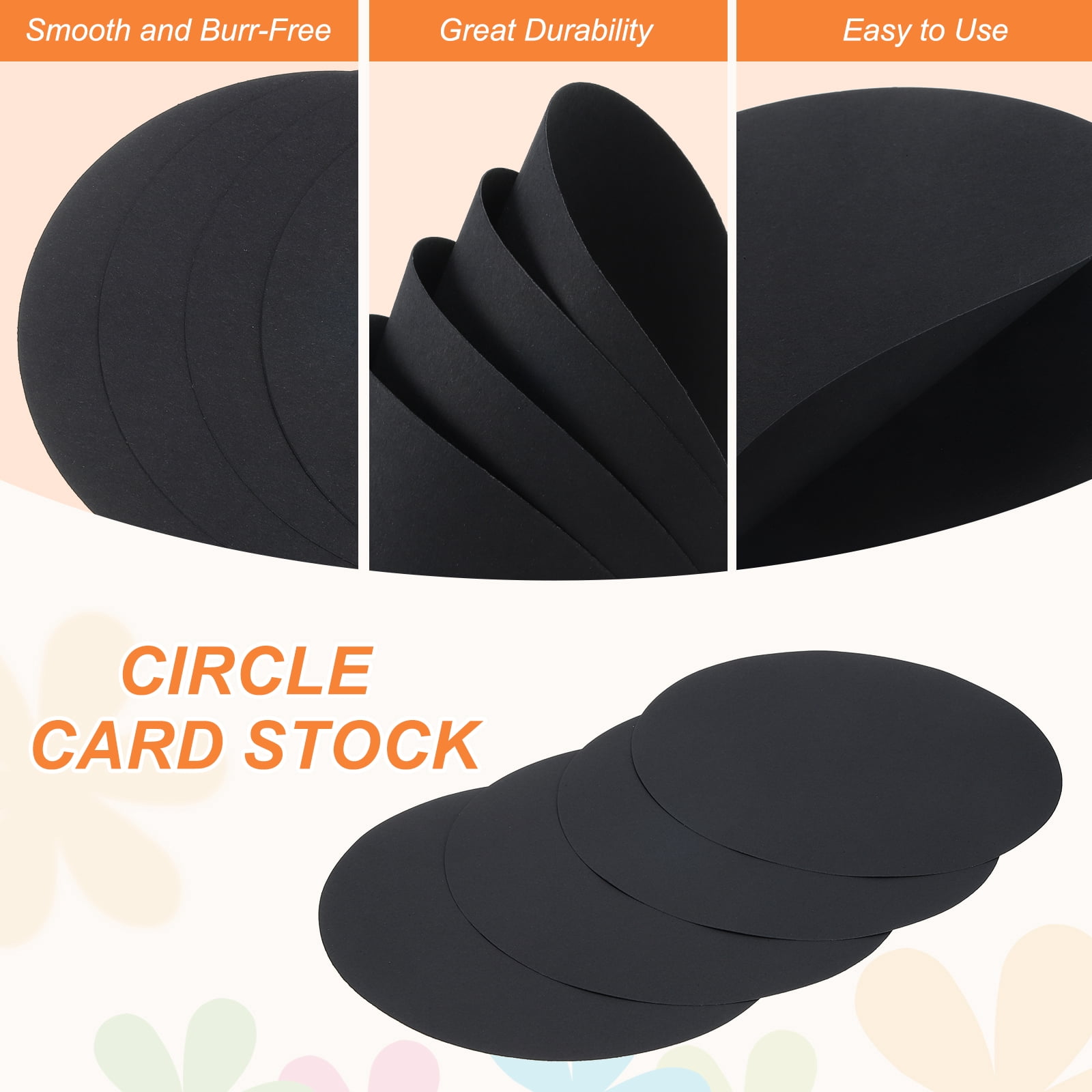 24 Pcs Circle Card Stock, 11.4 Inch Cardstock Paper Circles for Craft, Black