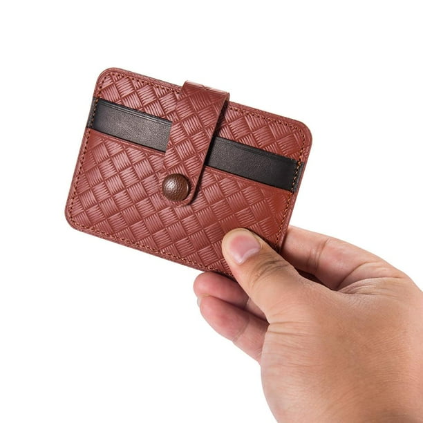 Hombres, Mujeres, Cuero, Identificación Pequeña, Tarjetas De Crédito, Porta , Funda Delgada marrón Soledad tarjeta monedero para hombres