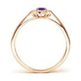 thumbnail image 2 of ANGARA Natural 0.2 Ct. Amethyst with Diamond Halo Ring in 14K Rose Gold for Women (Ring Size: 12), 2 of 9