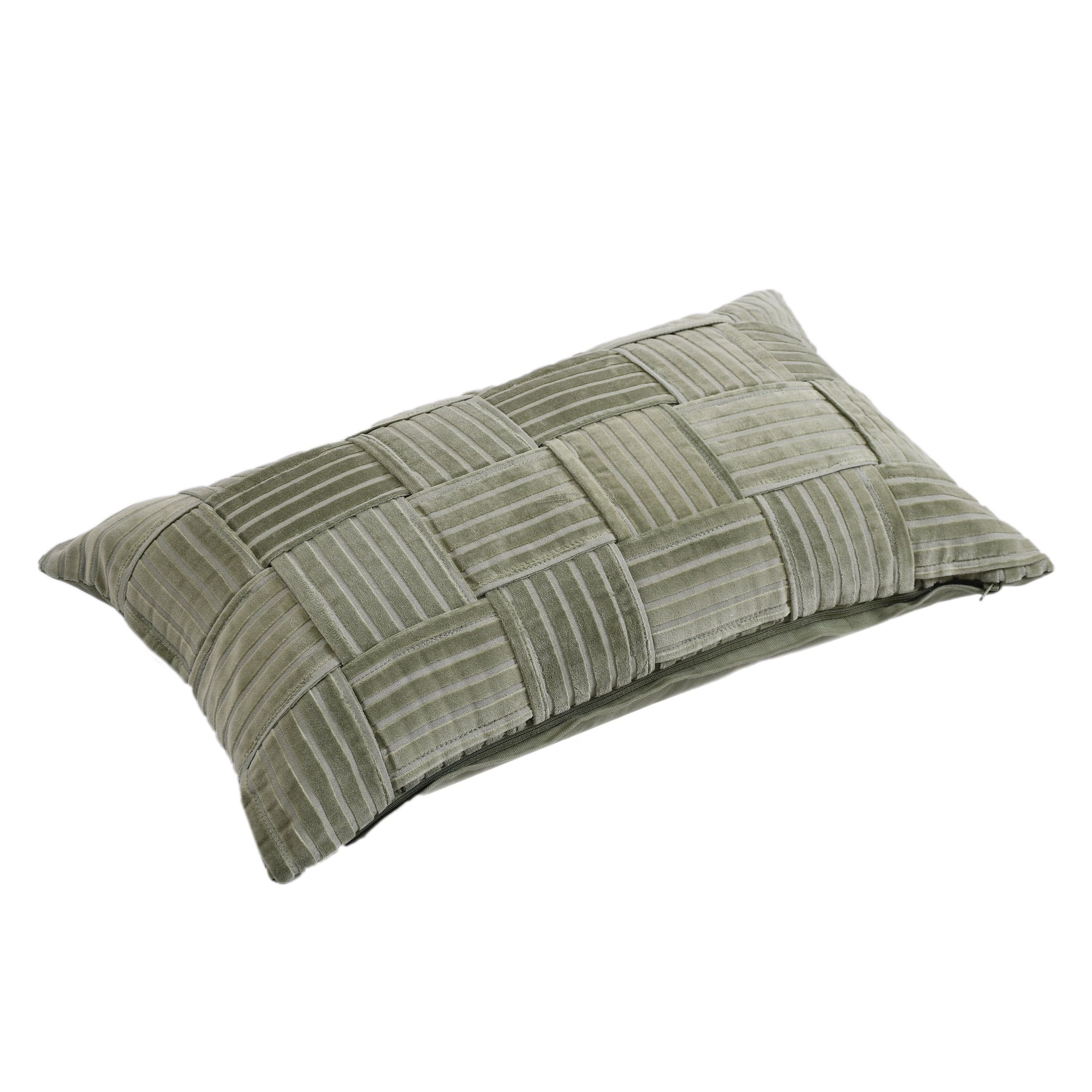 Better Homes & Gardens 14"x24" 2-pack Velvet Woven Throw Pillow Covers, Dark Cilantro