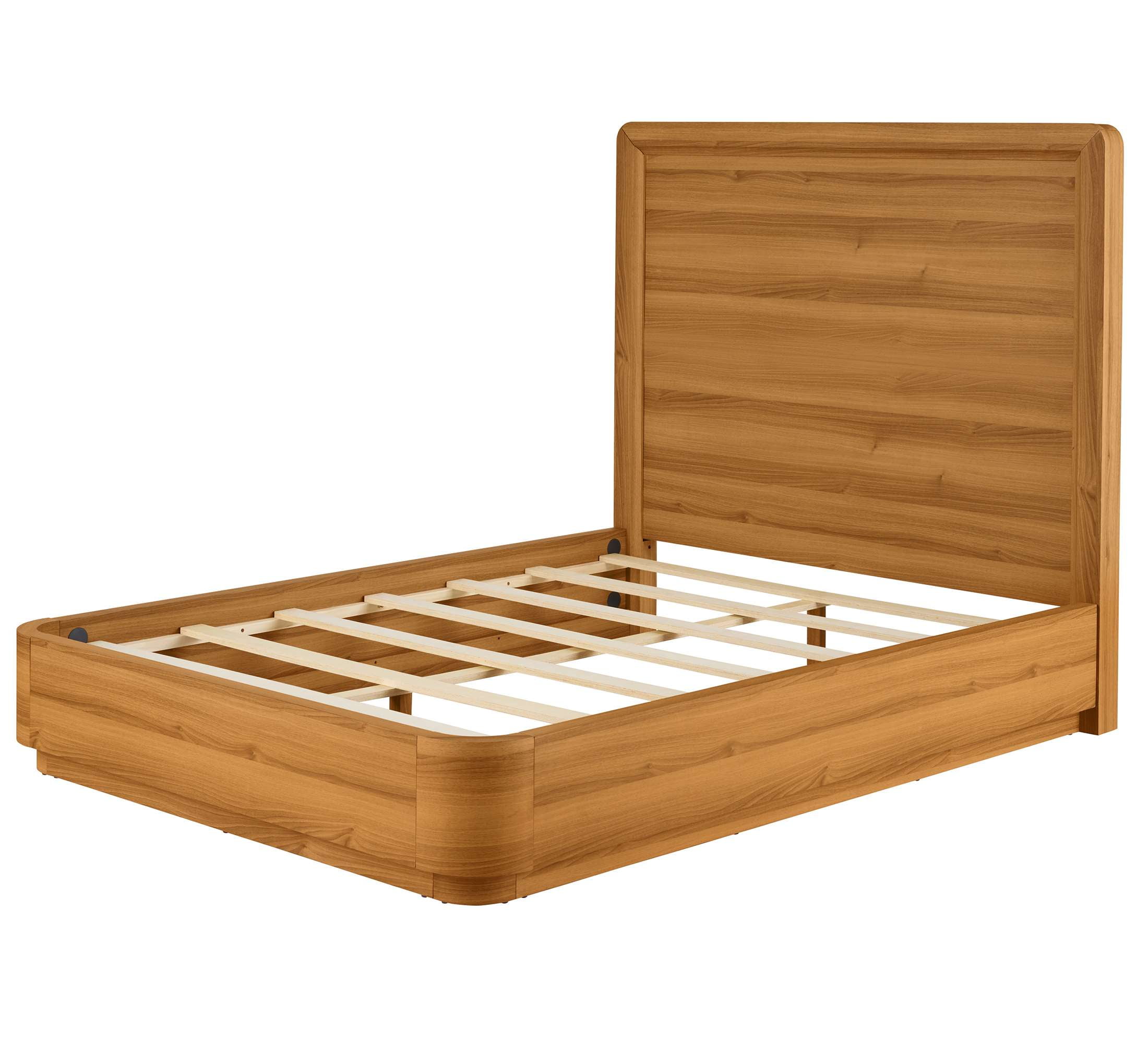 Better Homes & Gardens Juliet Curved Wood Platform Bed, Queen, Honey Brown