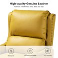 thumbnail image 4 of Leather Recliner Chair Set of 2 with Adjustable Backrest & Footrest for Bedroom, Yellow, 4 of 10