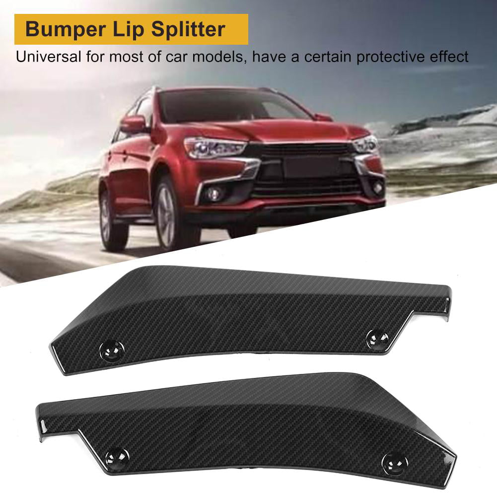 1 Pair of Universal Car Modified Rear Bumper Lip Canard Diffuser Spoiler Lip Splitter Fins Black 